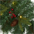 Nearly Natural 6ft Mixed Pine Christmas Garland w/ 35 Clear LED Lights