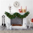 Nearly Natural 6ft Mixed Pine Christmas Garland w/ 35 Clear LED Lights