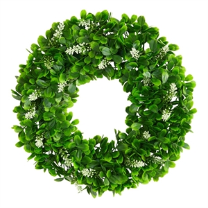 Nearly Natural 13&quot Jasmine Artificial Wreath in Green