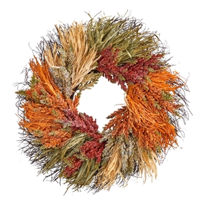 nearly natural 26&quot fall sorghum harvest autumn artificial wreath in orange