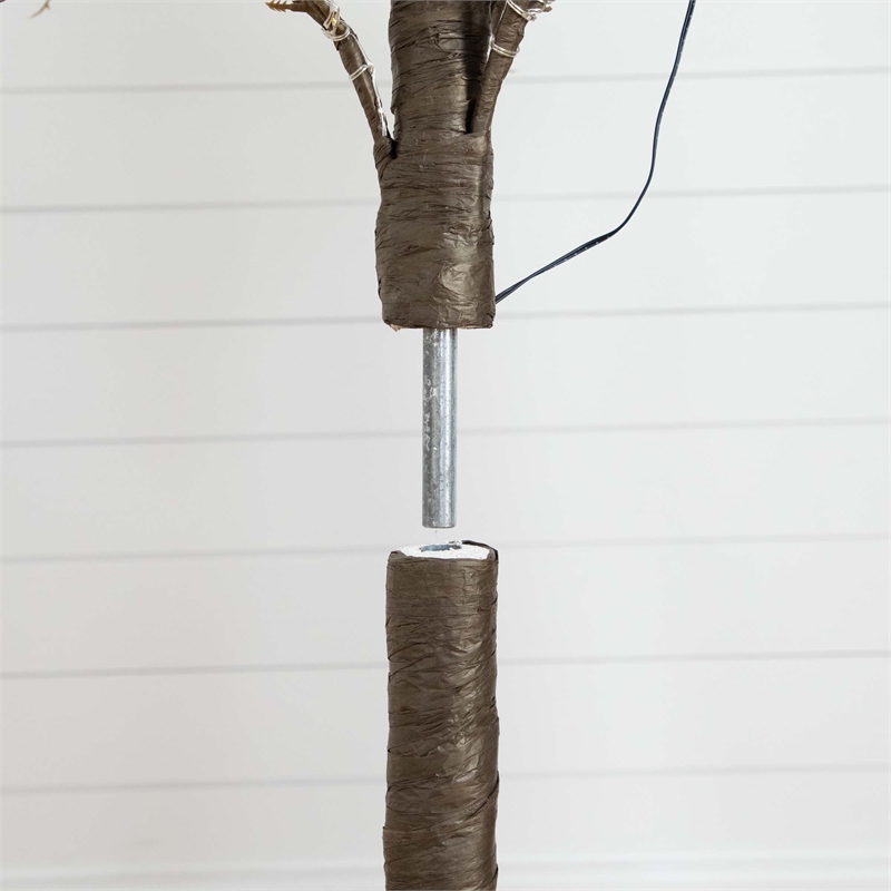 Nearly Natural 6ft Pre-Lit Artificial Twig Tree with 480 Warm White LED Lights