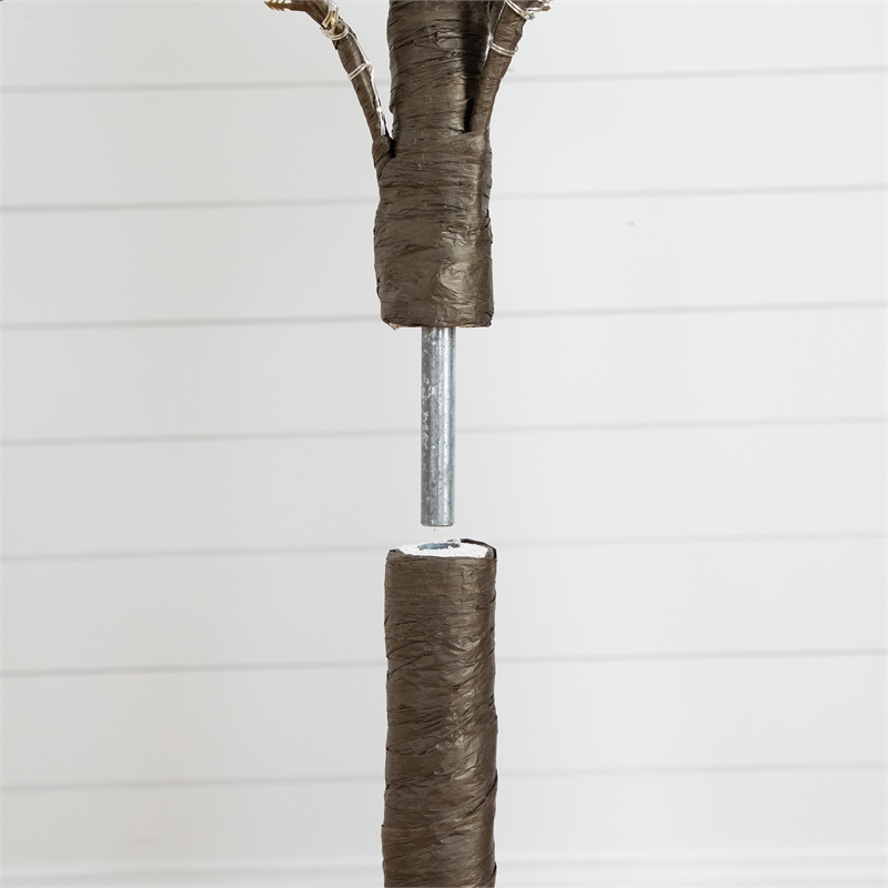 Nearly Natural 6ft Pre-Lit Artificial Twig Tree with 480 Warm White LED Lights