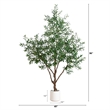 Nearly Natural 8ft Artificial Grand Olive Tree in White Decorative Planter
