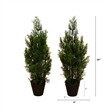 Nearly Natural 2ft Artificial Cedar Pine Tree UV Resistant (Set of 2)