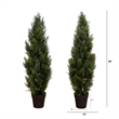 Nearly Natural 3ft Artificial Cedar Pine Tree UV Resistant (Set of 2)