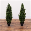 Nearly Natural 3ft Artificial Cedar Pine Tree UV Resistant (Set of 2)