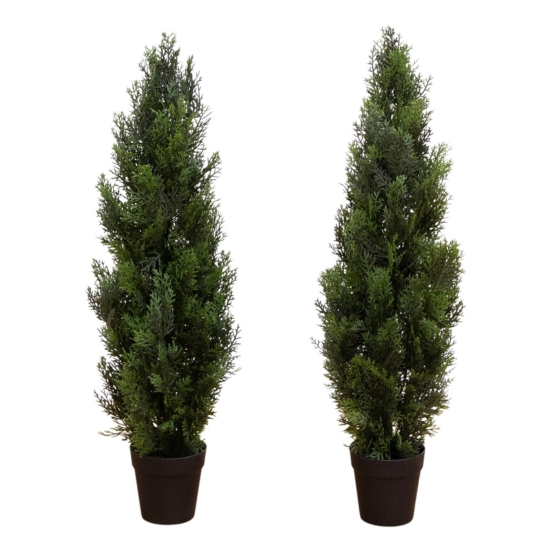 Nearly Natural 3ft Artificial Cedar Pine Tree UV Resistant (Set of 2)
