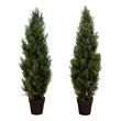 Nearly Natural 3ft Artificial Cedar Pine Tree UV Resistant (Set of 2)