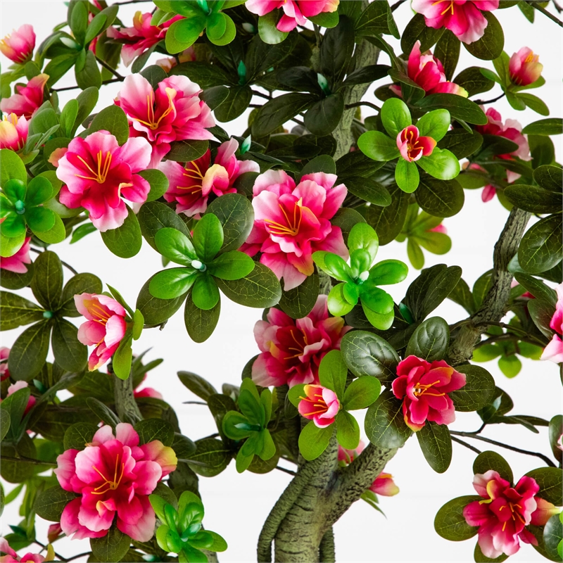 Nearly Natural 6ft UV Resistant Artificial Azalea Tree (Indoor/Outdoor) in Pink