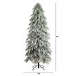 Nearly Natural 7ft Flocked Down Swept Christmas Tree with 300 LED in White
