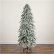 Nearly Natural 7ft Flocked Down Swept Christmas Tree with 300 LED in White