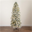 Nearly Natural 7ft Flocked Down Swept Christmas Tree with 300 LED in White