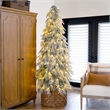 Nearly Natural 7ft Flocked Down Swept Christmas Tree with 300 LED in White