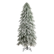 Nearly Natural 7ft Flocked Down Swept Christmas Tree with 300 LED in White