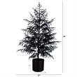 Nearly Natural 4ft Halloween Real Touch Black Norfolk Pine Christmas Tree
