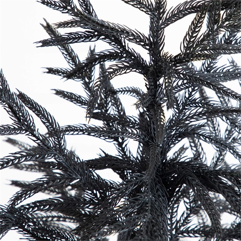 Nearly Natural 4ft Halloween Real Touch Black Norfolk Pine Christmas Tree