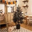 Nearly Natural 4ft Halloween Real Touch Black Norfolk Pine Christmas Tree