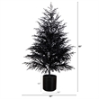 Nearly Natural 5ft Halloween Real Touch Black Norfolk Pine Christmas Tree