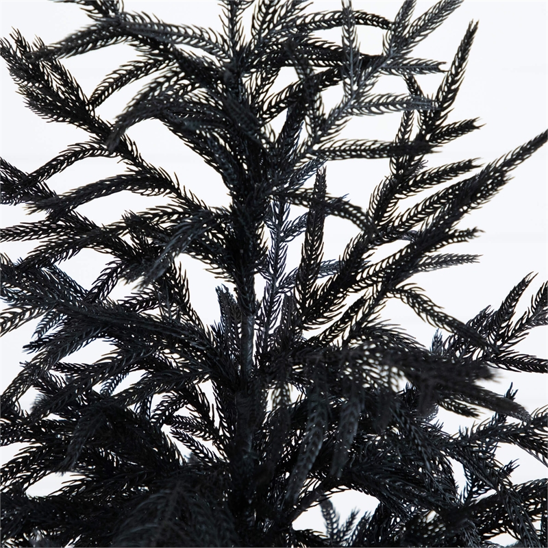 Nearly Natural 5ft Halloween Real Touch Black Norfolk Pine Christmas Tree