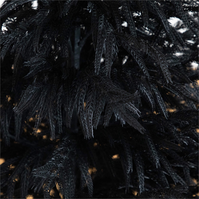 Nearly Natural 5ft Halloween Real Touch Black Norfolk Pine Christmas Tree