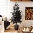 Nearly Natural 5ft Halloween Real Touch Black Norfolk Pine Christmas Tree