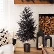 Nearly Natural 5ft Halloween Real Touch Black Norfolk Pine Christmas Tree