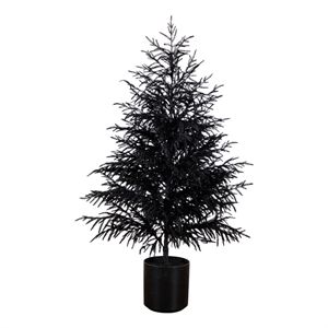 Nearly Natural 5ft Halloween Real Touch Black Norfolk Pine Christmas Tree