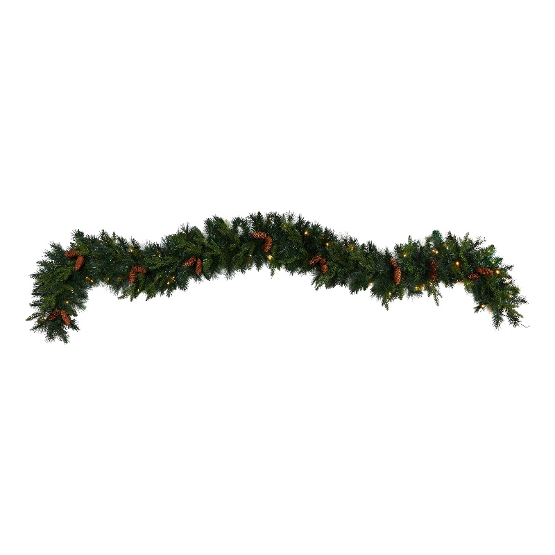 Nearly Natural 9ft Mixed Pines & Pinecones Extra Wide Christmas Garl