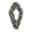 Nearly Natural 3ft Holiday Christmas Geometric Diamond Frosted Wreath w/Pinecone