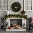 Nearly Natural 6ft Mixed Alaskan Pines Christmas Garland 50 Warm White LED Light