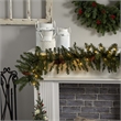 Nearly Natural 6ft Mixed Alaskan Pines Christmas Garland 50 Warm White LED Light