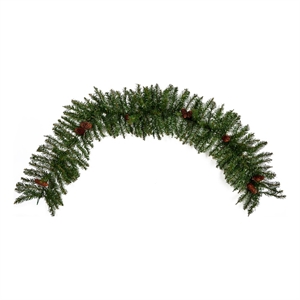 Nearly Natural 6ft Mixed Alaskan Pines Christmas Garland 50 Warm White LED Light