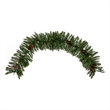 Nearly Natural 6ft Mixed Alaskan Pines Christmas Garland 50 Warm White LED Light