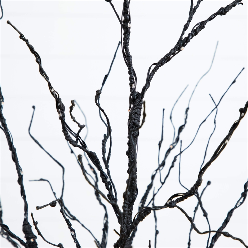 Nearly Natural 4ft Pre-Lit Halloween Black Twig Tree w/ 180 LED