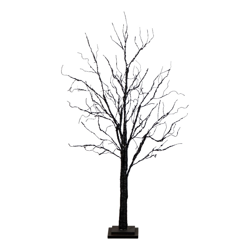 Nearly Natural 4ft Pre-Lit Halloween Black Twig Tree w/ 180 LED