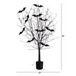 Nearly Natural 4ft Pre-Lit Halloween Black Twig Tree w/ Bats & 50 Orange LED