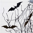 Nearly Natural 4ft Pre-Lit Halloween Black Twig Tree w/ Bats & 50 Orange LED
