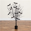 Nearly Natural 4ft Pre-Lit Halloween Black Twig Tree w/ Bats & 50 Orange LED