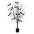 Nearly Natural 4ft Pre-Lit Halloween Black Twig Tree w/ Bats & 50 Orange LED