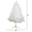 Nearly Natural 4ft Artificial White Pampas Grass Christmas Tree in White