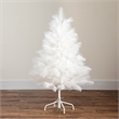 Nearly Natural 4ft Artificial White Pampas Grass Christmas Tree in White