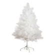 Nearly Natural 4ft Artificial White Pampas Grass Christmas Tree in White