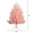 Nearly Natural 4ft Artificial Pink Pampas Grass Christmas Tree in Pink