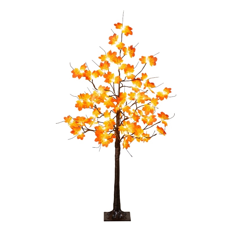 Nearly Natural 4ft Pre-Lit Minimalist Autumn Maple Fall Tree w/56 Warm White LED