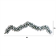 Nearly Natural 9ft Flocked Artificial Christmas Garland w/50 Warm White LED