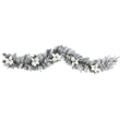 Nearly Natural 6ft Flocked Poinsettia & Berry Christmas Garland w/50 LED