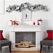 Nearly Natural 6ft Flocked Poinsettia & Berry Christmas Garland w/50 LED