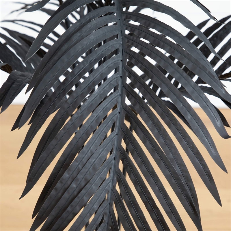 Nearly Natural 4ft Artificial Halloween Black Paradise Palm Tree in Black