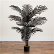 Nearly Natural 4ft Artificial Halloween Black Paradise Palm Tree in Black