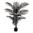 Nearly Natural 4ft Artificial Halloween Black Paradise Palm Tree in Black